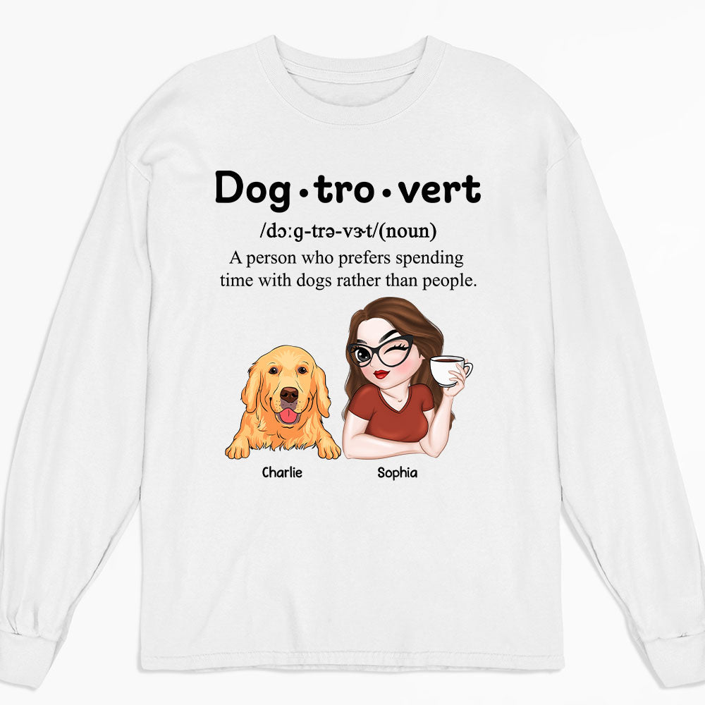 Im A Dogtrovert - Stylish Personalized Custom Long Sleeve T-shirt for Pet Lovers