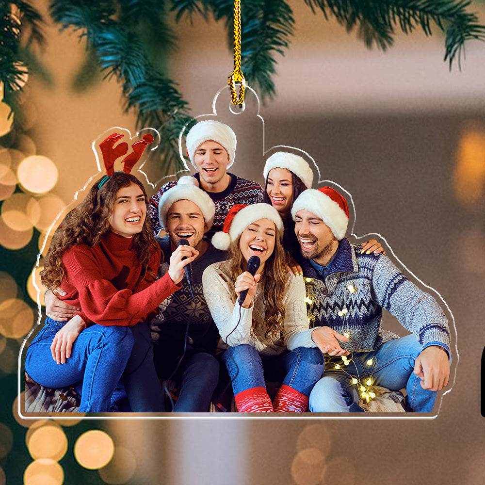 Custom Photo Besties Christmas - Exquisite Personalized Acrylic Christmas Ornament