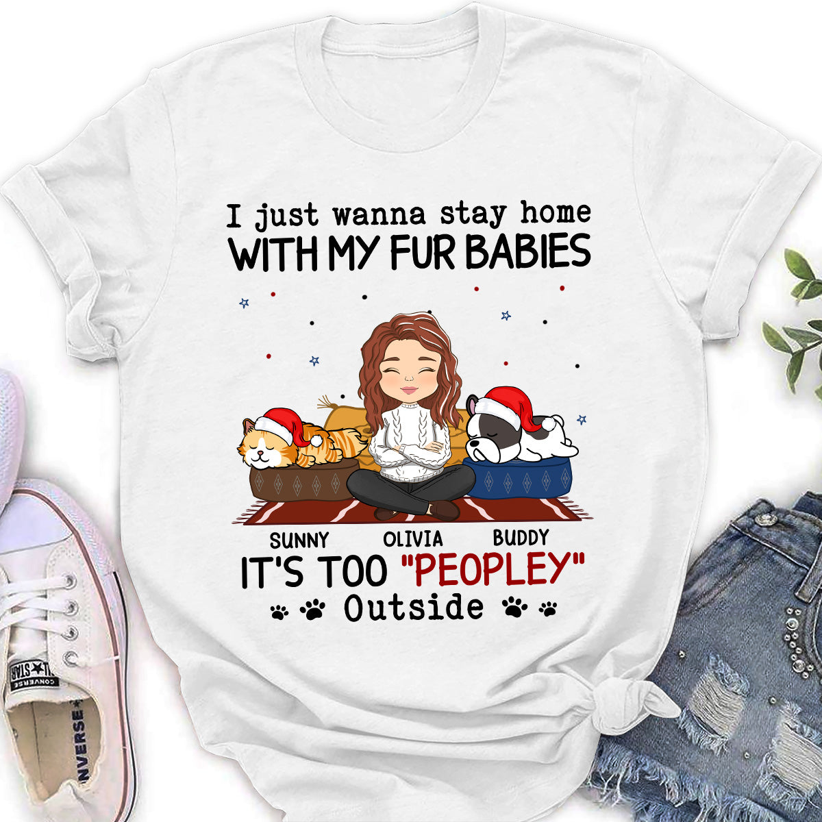 It Is Too Peopley Outside Ver Pet - Personalized Custom Women's T-shirt: Perfect Gift for Pet Lovers