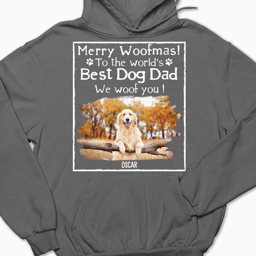 Woof Best Ever Personalized Custom Dog Dad and Mom Photo Hoodie