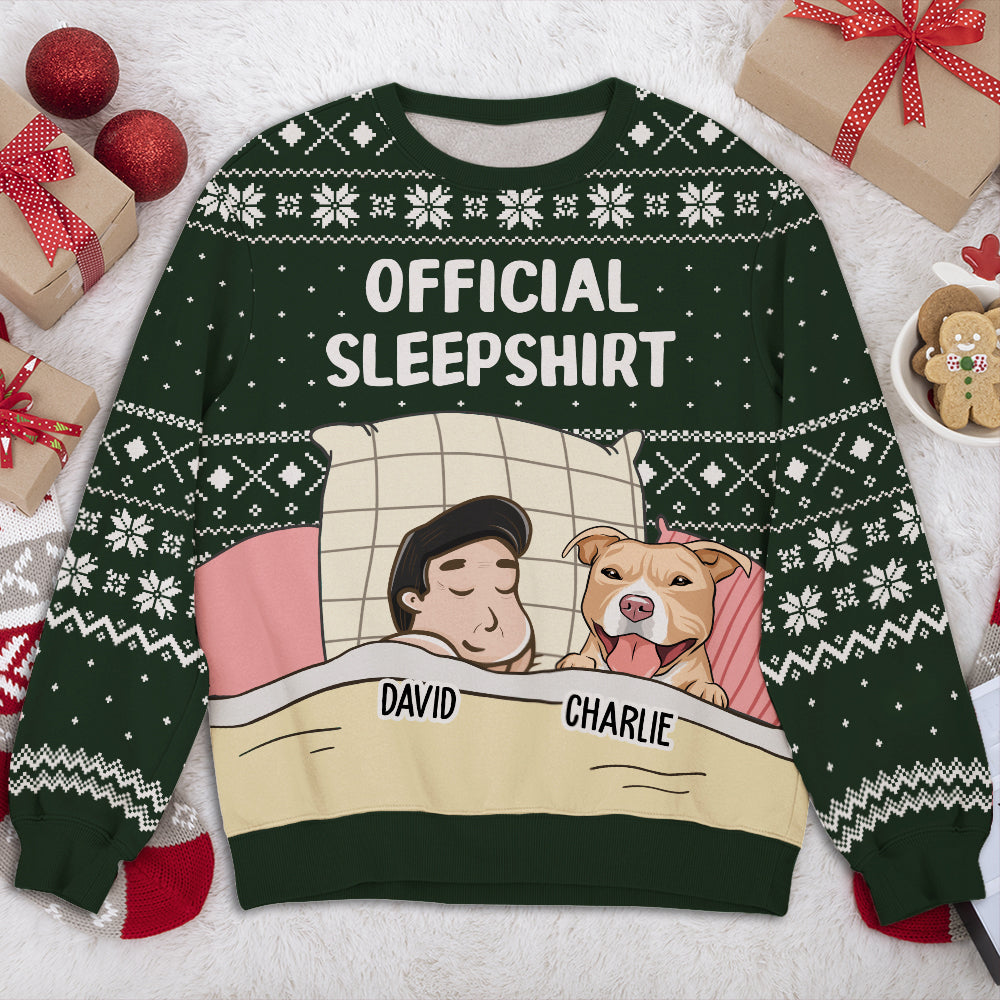Customizable All-Over-Print Personalized Dog Sleepshirt Pattern Sweatshirt for Unisex