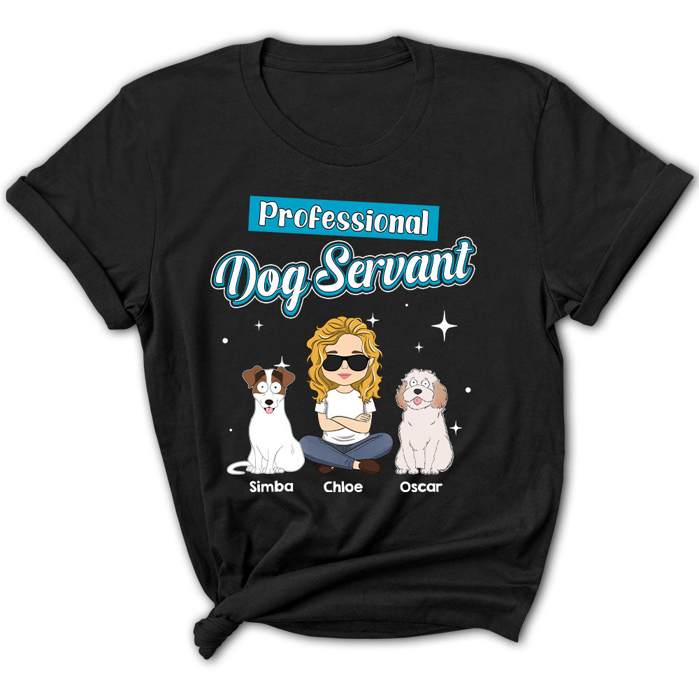 Dog Servant Funny - Customizable Personalized Women's T-shirt for Pet Lovers