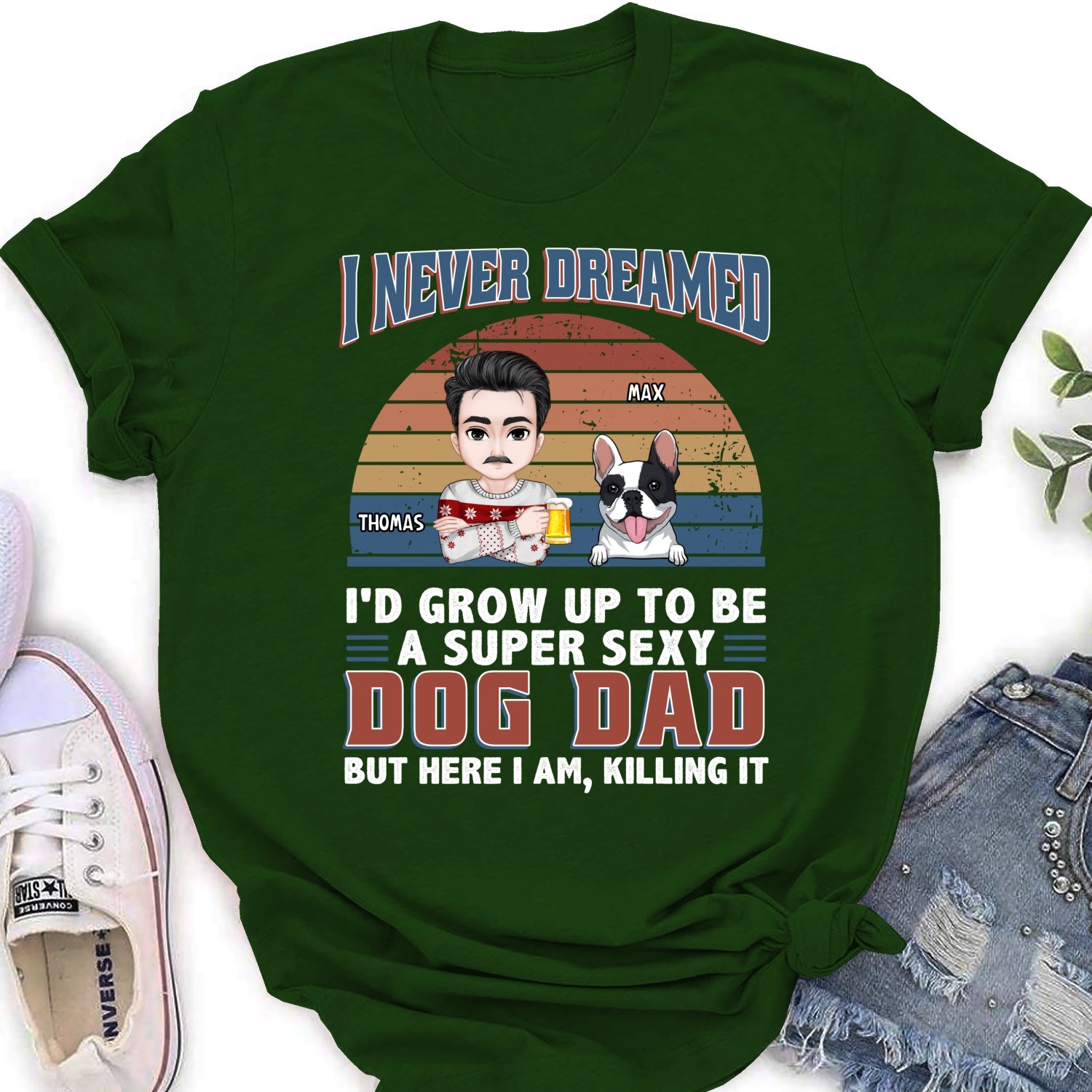 Super Sexy Personalized Custom Women's Dog Dad Mom T-shirt - A Perfect Gift for Pet Lovers