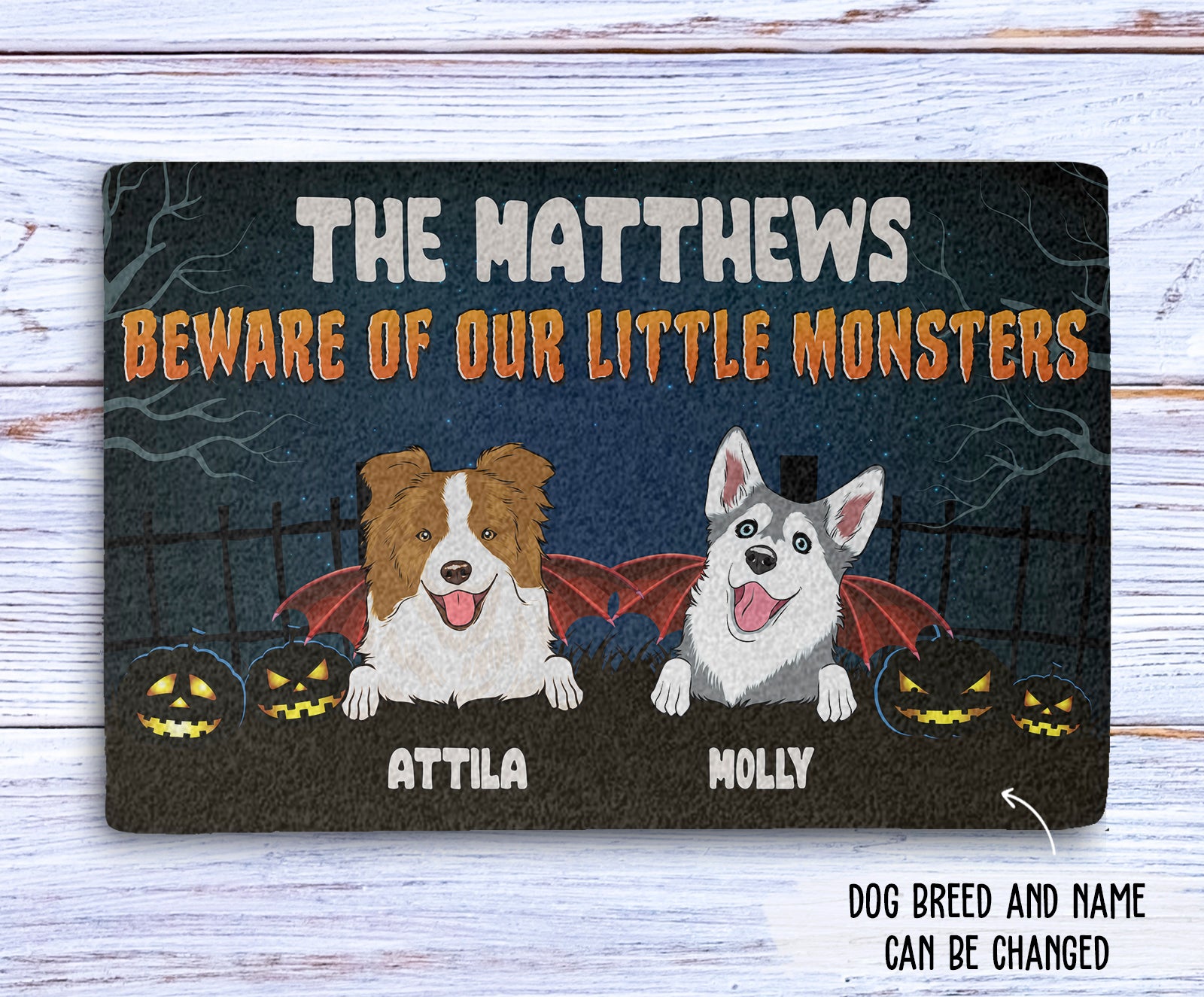Little Monster - Customizable Personalized Dog Picture Doormat for Pet Lovers