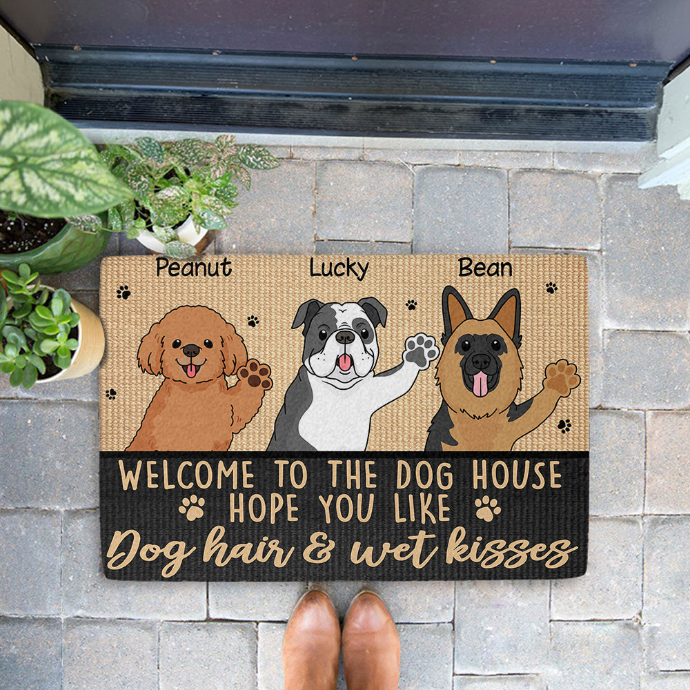 Dog Hair And Wet Kisses - Unique Personalized Custom Doormat with Your Dog's Picture