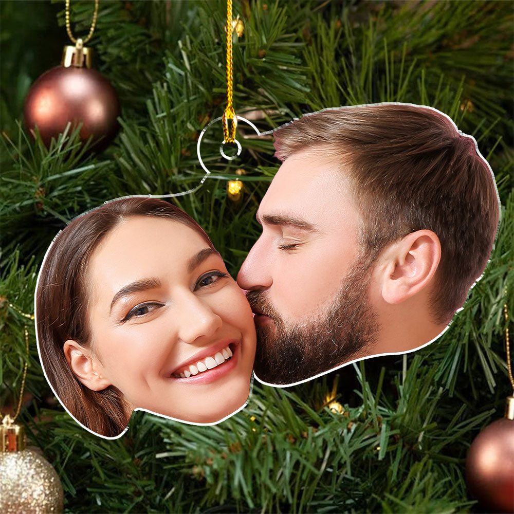 Funny Face Christmas - Personalized Custom 4' Diameter and 0.2' Thickness Acrylic Ornament