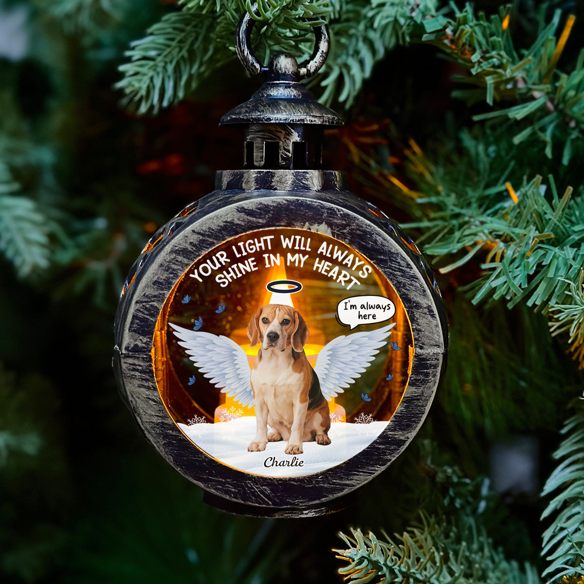 Forever Missed - Customizable Personalized Christmas Lantern for Heartfelt Holiday Decor