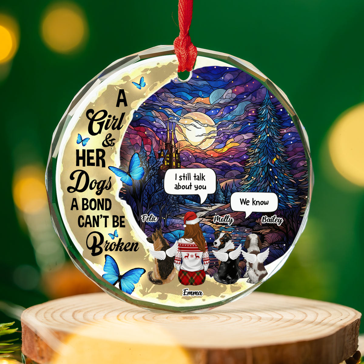 Forever In My Heart - Exquisite Personalized Custom 8mm Thick Glass Ornament, 3.07 Inches Tall