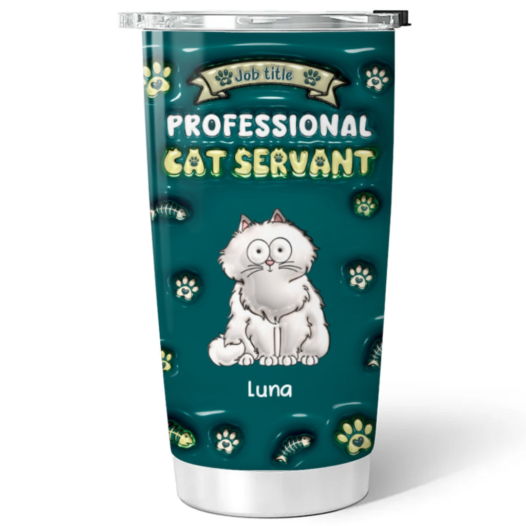 Unique Personalized Custom 3D Inflated Effect 20oz Professional Cat Servant Tumbler for All Occasions