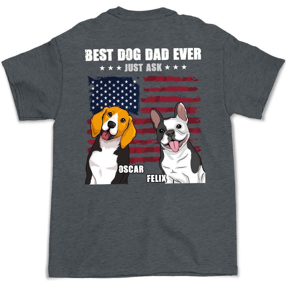 Best Dog Dad Ever - Personalized Custom Unisex 5.3 oz T-shirt for Pet Lovers
