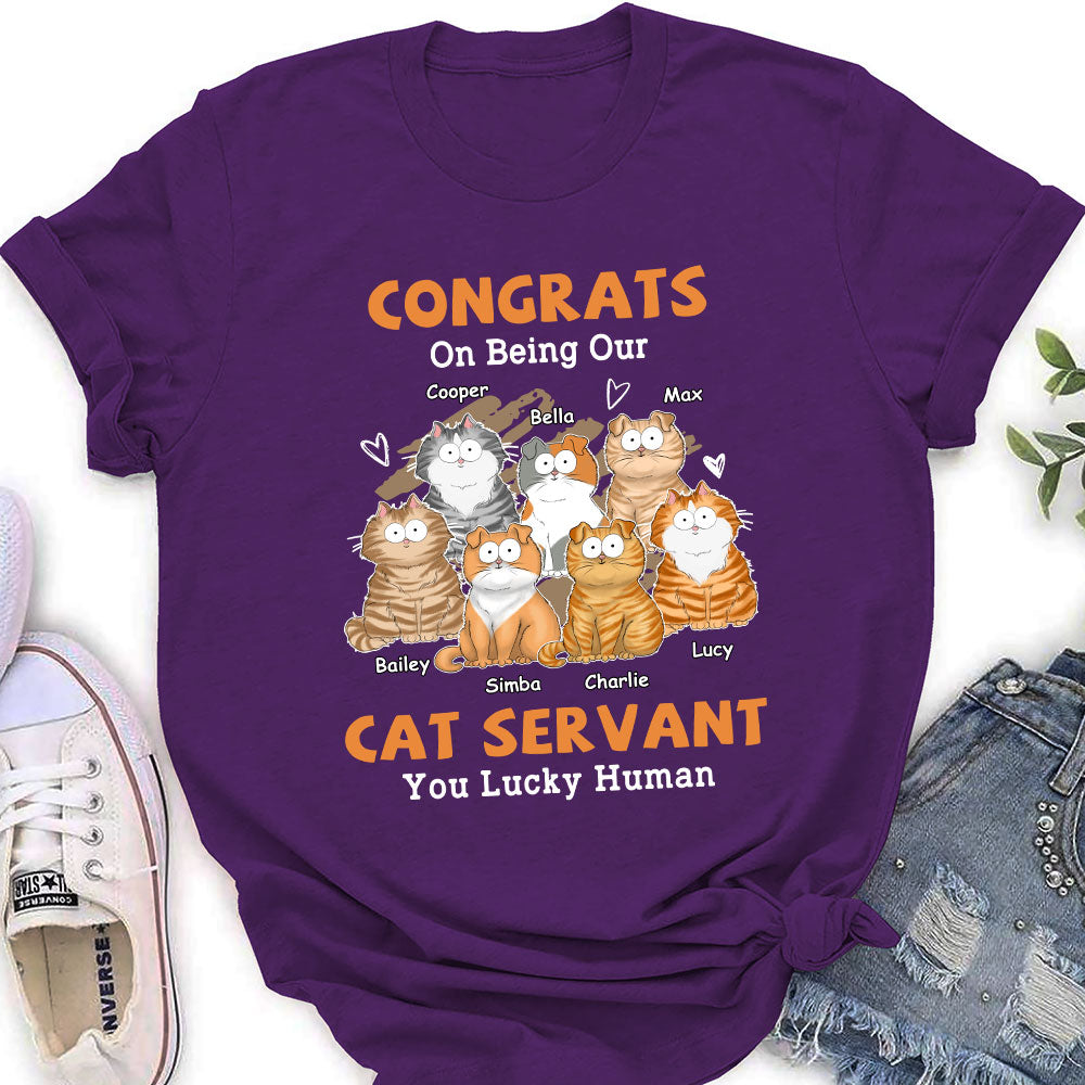 Unique Congrats Cat Servant Personalized Custom Women's T-shirt - Ideal Gift for Pet Lovers