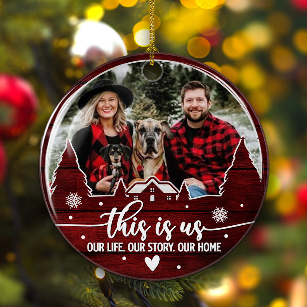 Personalized Custom Circle Ceramic Christmas Ornament - Ideal for Family, Inspired by 'This Is Us'