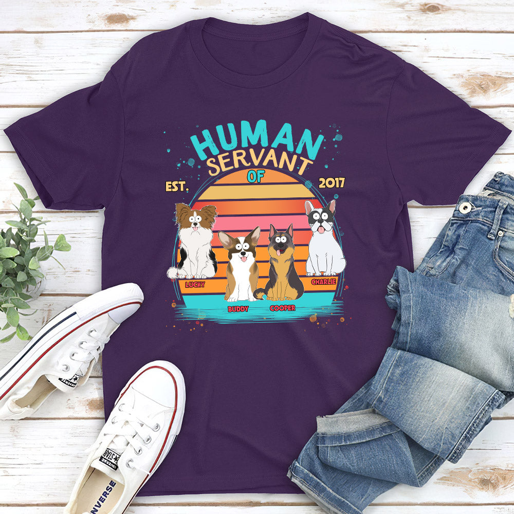 Funny Personalized Custom Unisex Dog Servant T-shirt - Ideal Gift for Pet Lovers