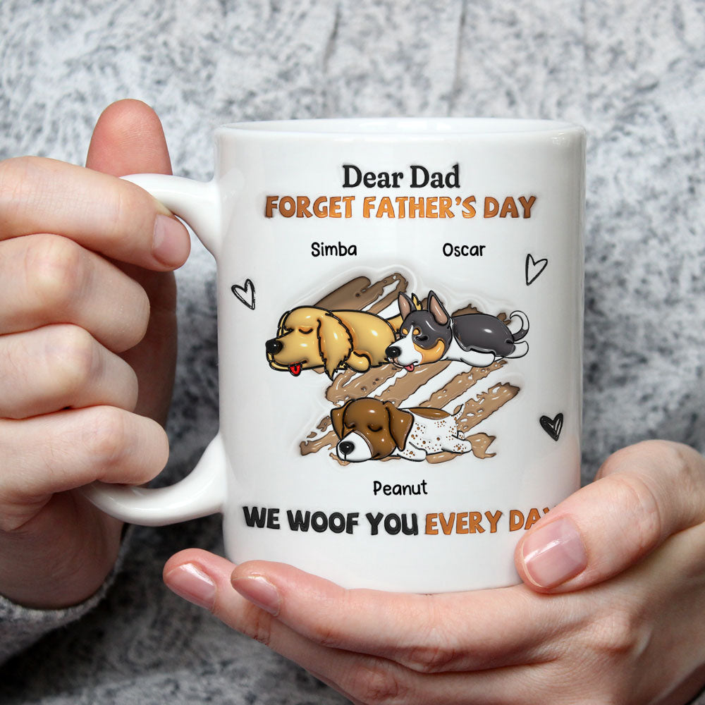 Daily We Woof You - Personalized Custom 3D Inflated Effect 11oz and 15oz Ceramic Mug
