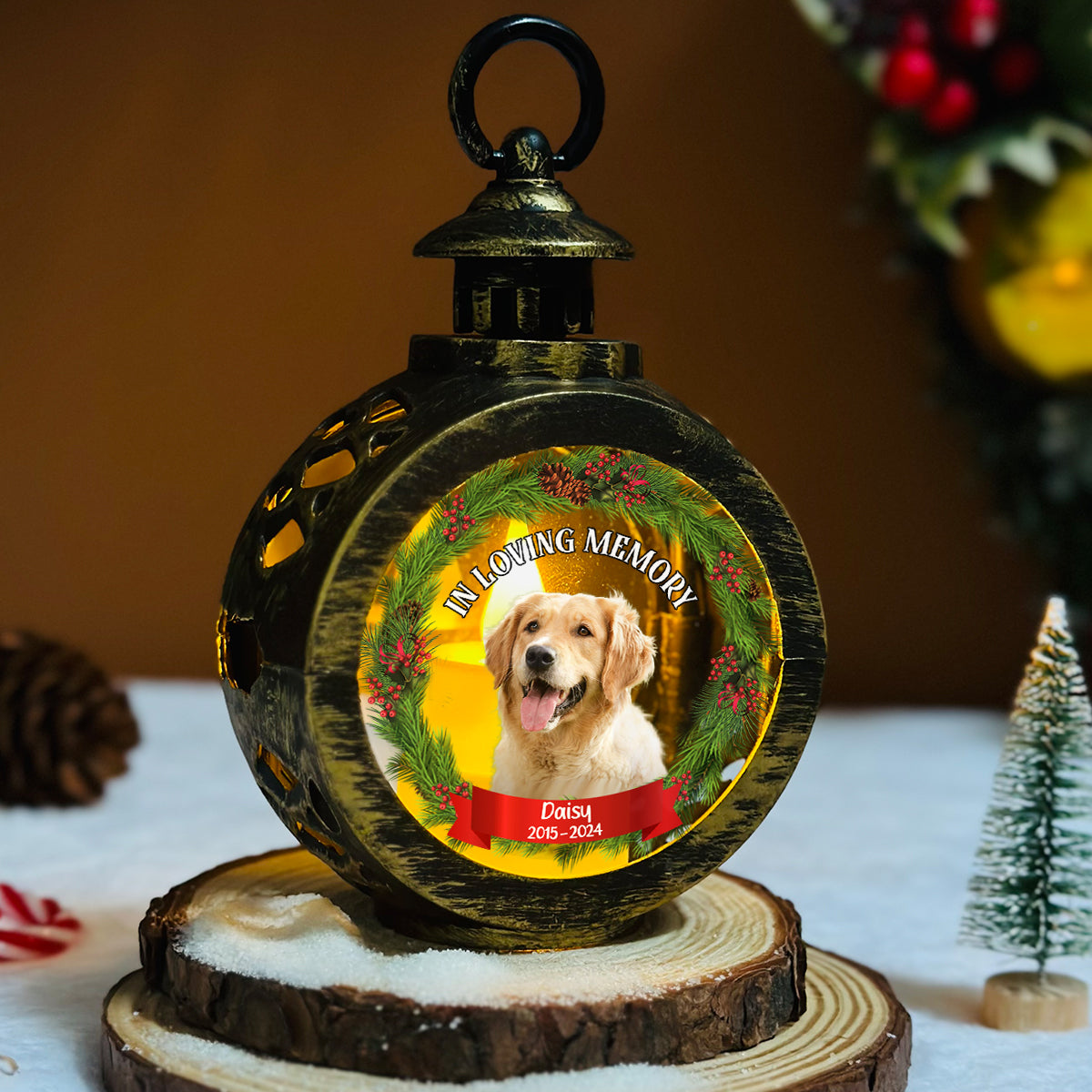 In Loving Memory - Customizable Personalized Christmas Lantern for Heartfelt Holiday Gifting