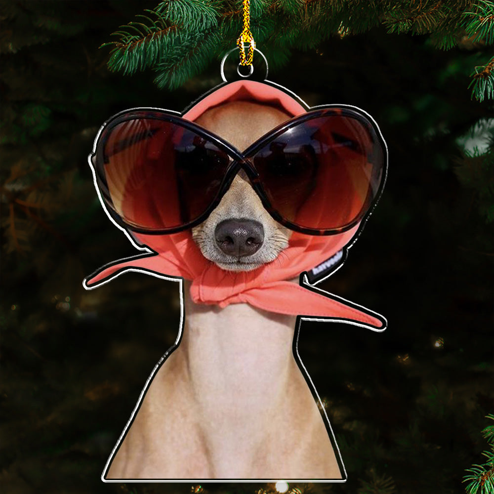 Custom Photo Funny Pet - Personalized Custom Acrylic Christmas Ornament (4' Diameter, 0.2' Thickness)