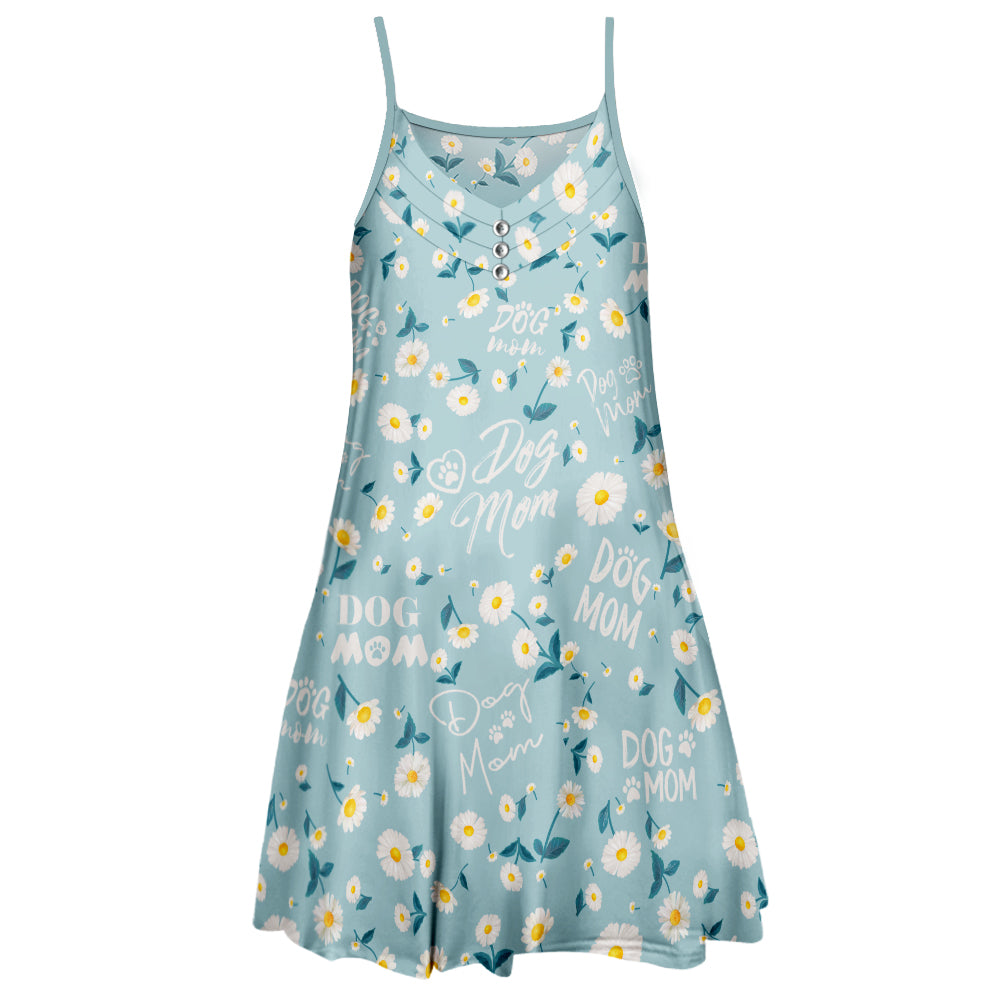 Dog Mom Daisy - Chic Adjustable Strap Dress for Dog Lovers