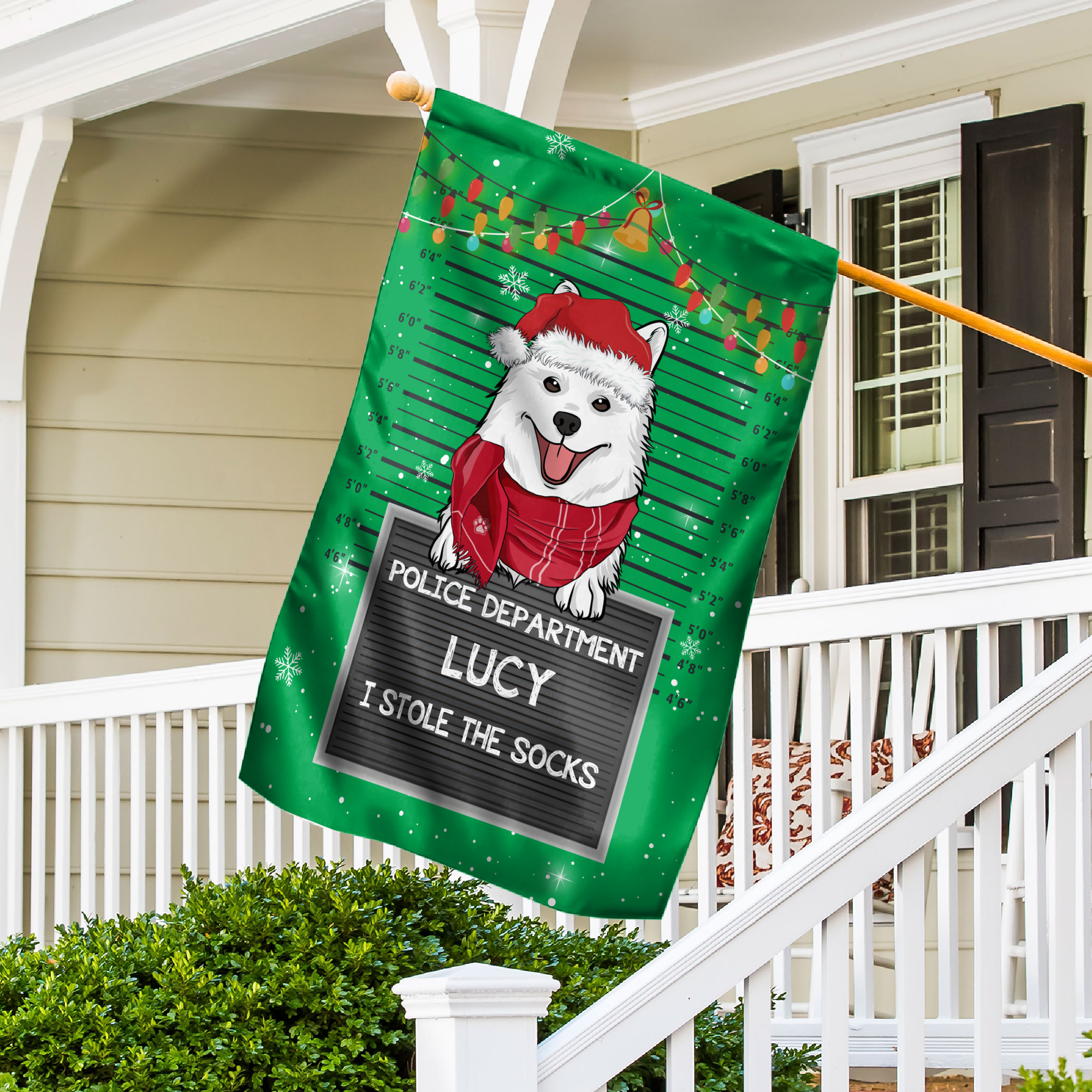Dog Offence Christmas - Customizable Personalized Garden Flag for Christmas Lawn Decor - 12' x 18', 28' x 40'