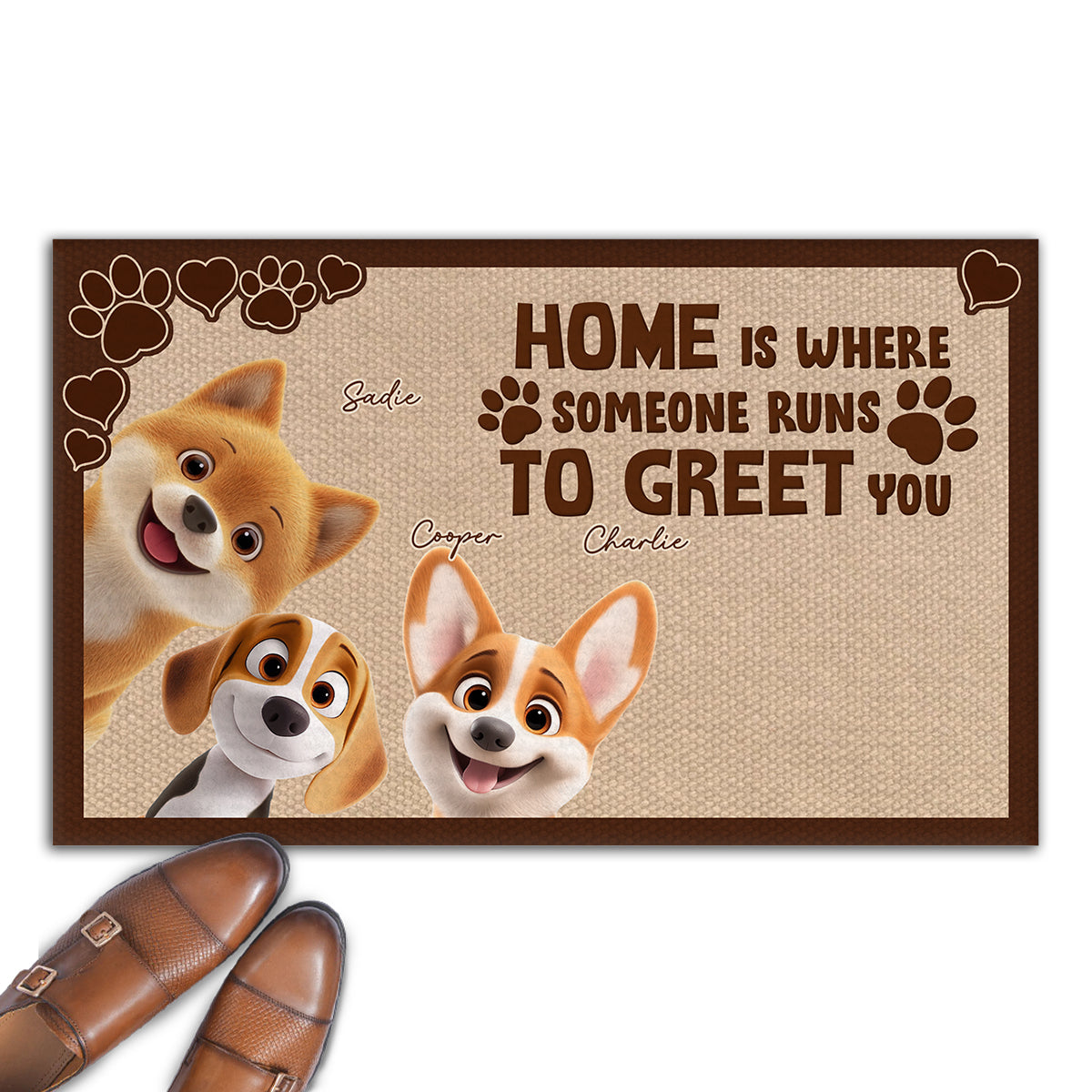 Greet You - Personalized Custom Pet Doormat with Cat or Dog Picture