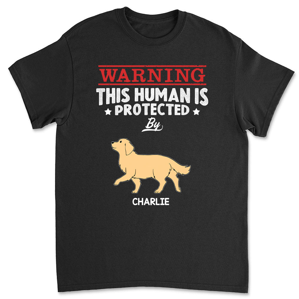 Human Protected By - Personalized Custom Premium Men's 4.2 oz T-shirt for Pet Lovers
