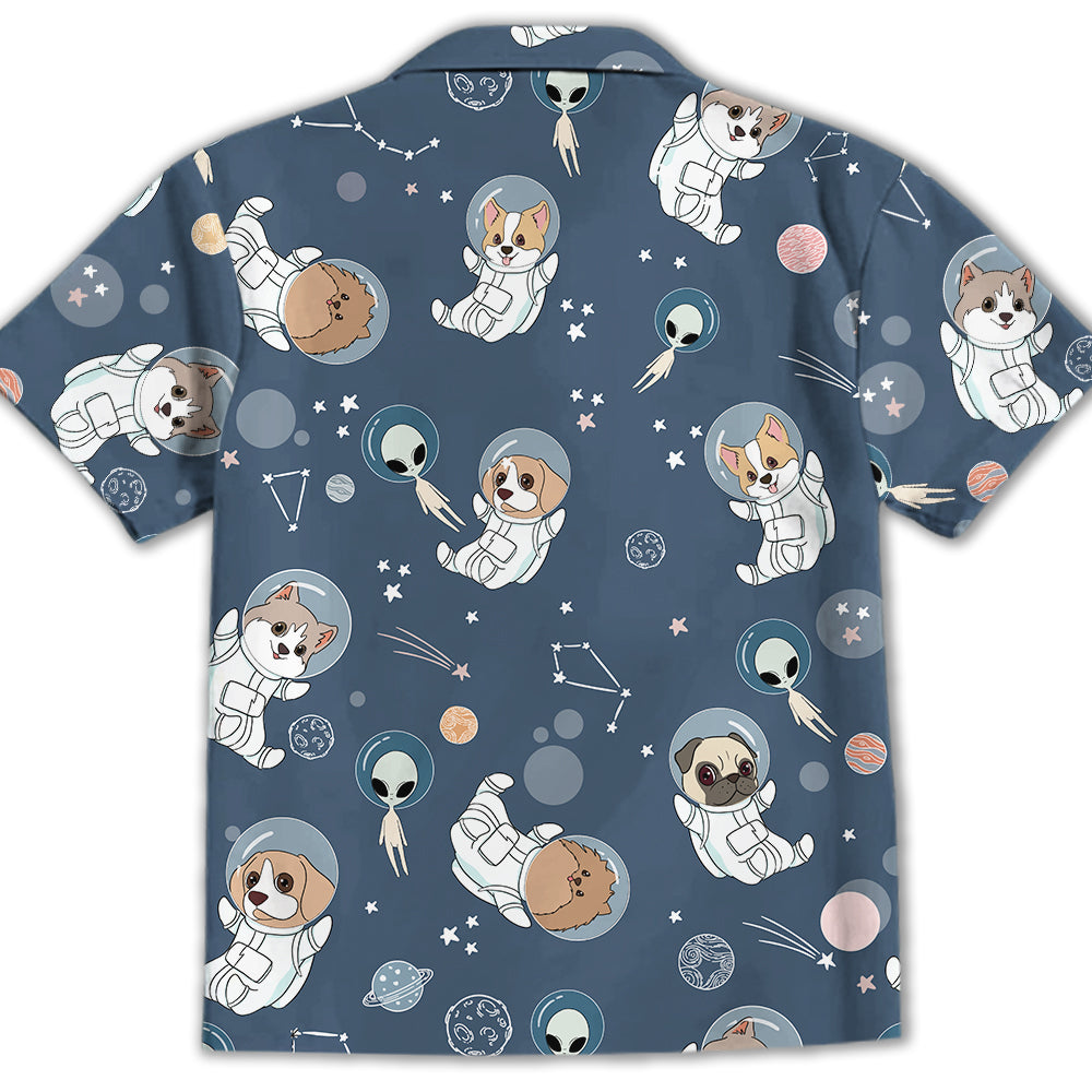 Space Dog 1 - Adorable Kids Button - up Shirt with High - Quality Pet Prints