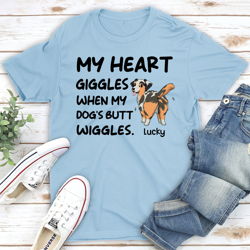 Butt Wiggles - Personalized Custom Unisex 5.3 oz T-shirt for Pet Lovers