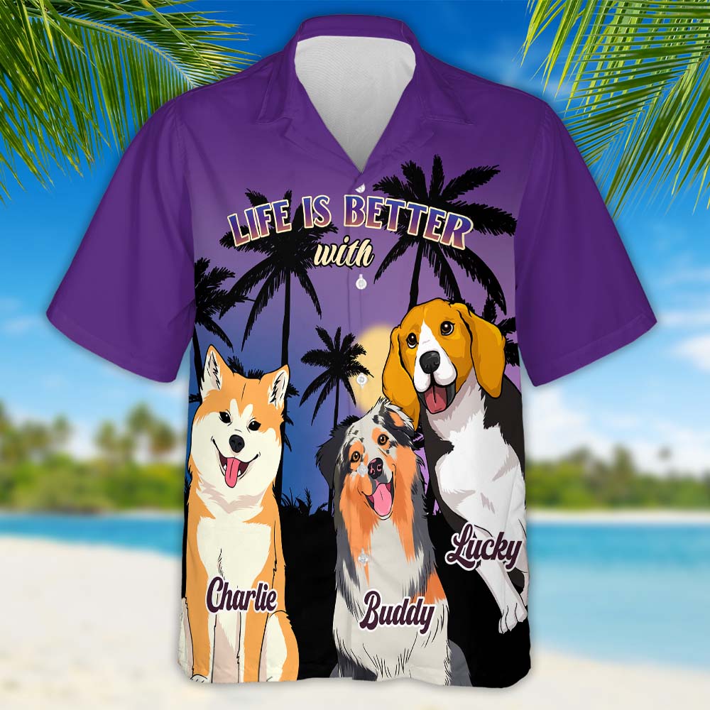Better With Dog - Exclusive Personalized Custom Hawaiian Shirt for Pet Lovers