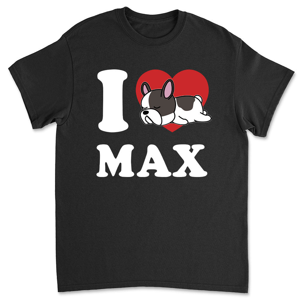 I Love My Dog - Personalized Custom Unisex Heavy Cotton 5.3 oz T-shirt