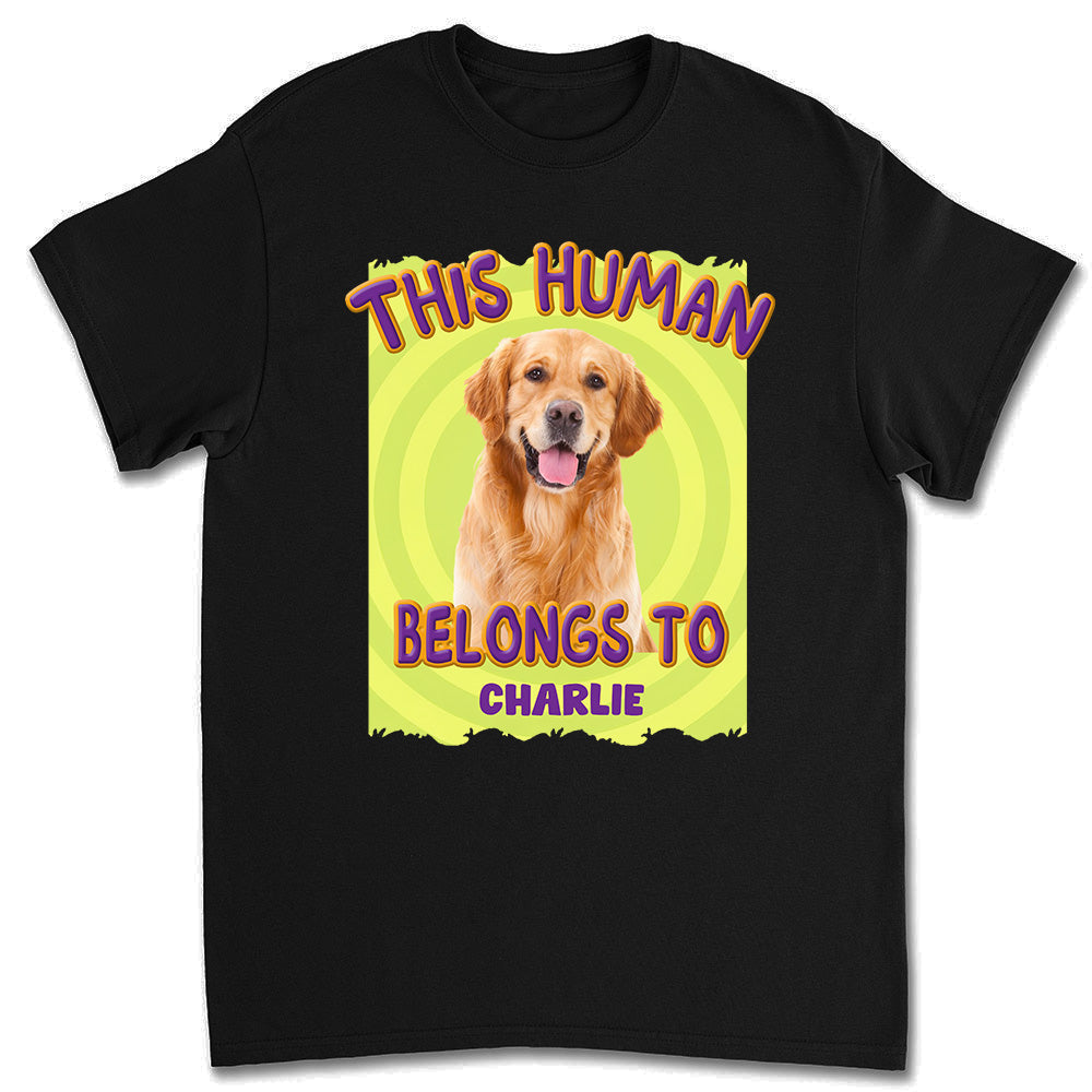 Personalized Custom Unisex 'This Human Belongs To Us' Photo T-Shirt - Perfect Gift for Pet Lovers