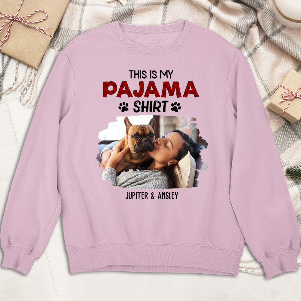 Personalized Custom Sleeping Pajama Shirt Photo Sweatshirt - 8.0 oz Unisex Fit