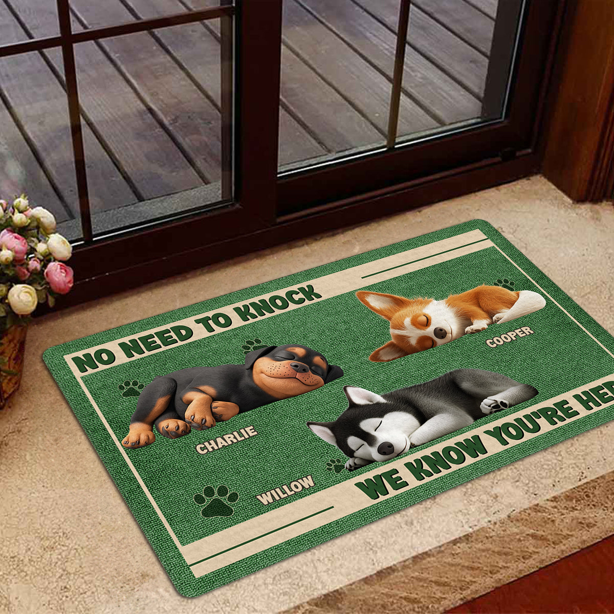No Need To Knock - Personalized Custom Pet Doormat with Vibrant Sublimation Printing