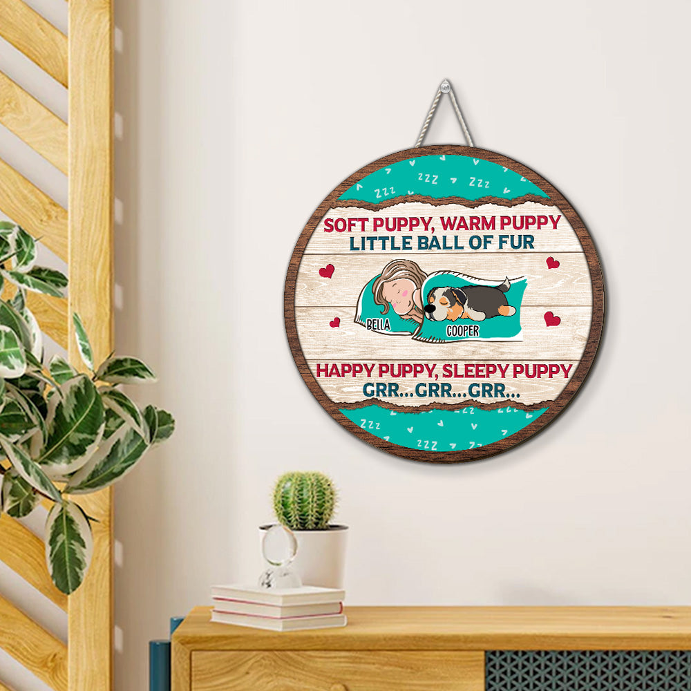 Customizable Soft Puppy Personalized Wood Sign in Multiple Sizes