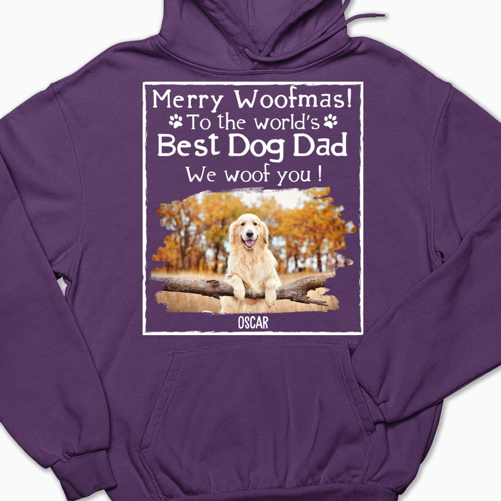 Woof Best Ever Personalized Custom Dog Dad and Mom Photo Hoodie