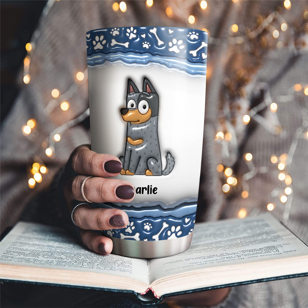 Dear Mom, Thank You for Being the Best Dog Mom - Personalized Custom 3D Inflated Effect 20oz Stainless Steel Tumbler