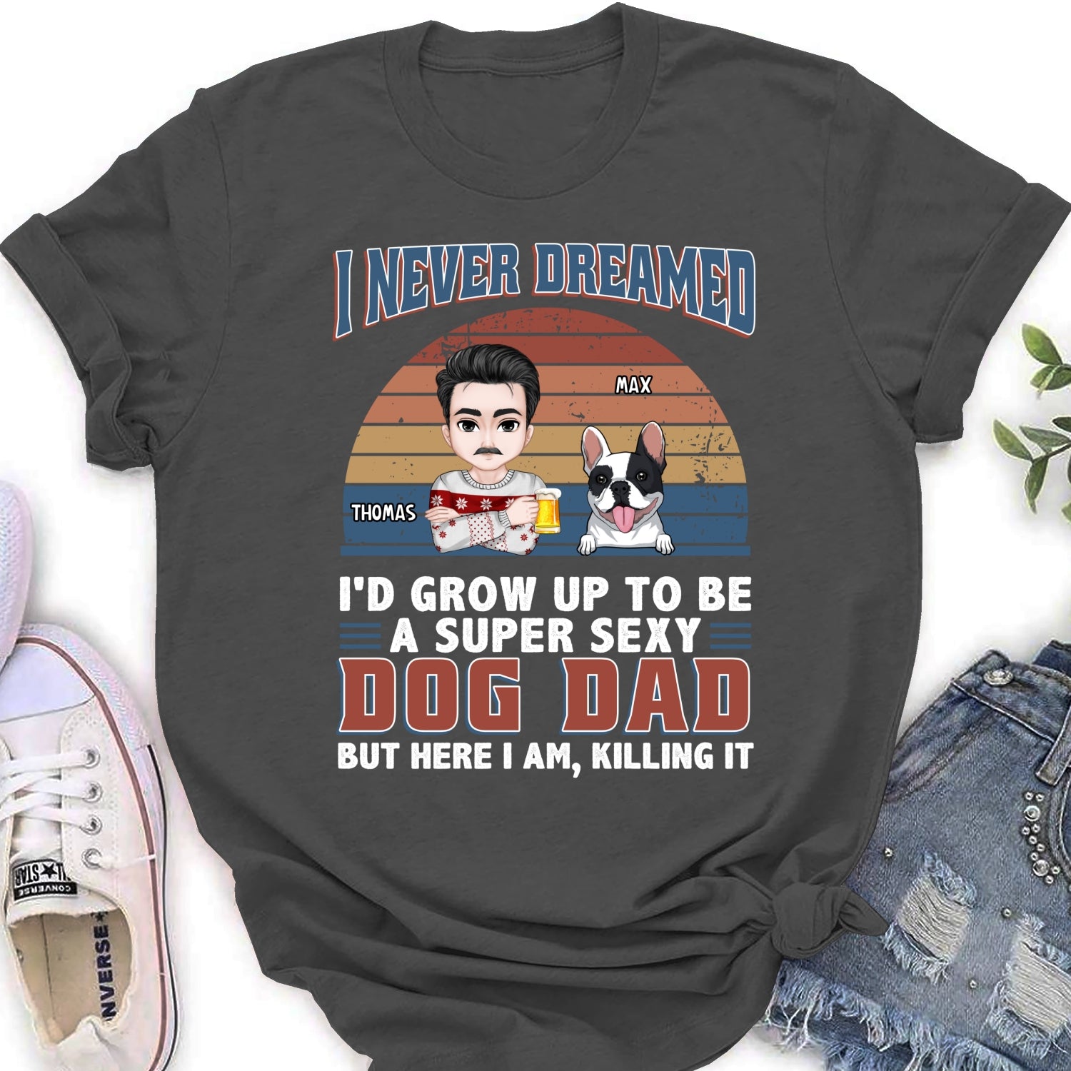 Super Sexy Personalized Custom Women's Dog Dad Mom T-shirt - A Perfect Gift for Pet Lovers