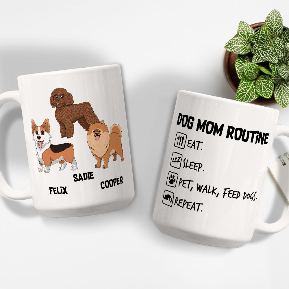 Customizable Dog Dad Routine Personalized Coffee Mug for Pet Lovers