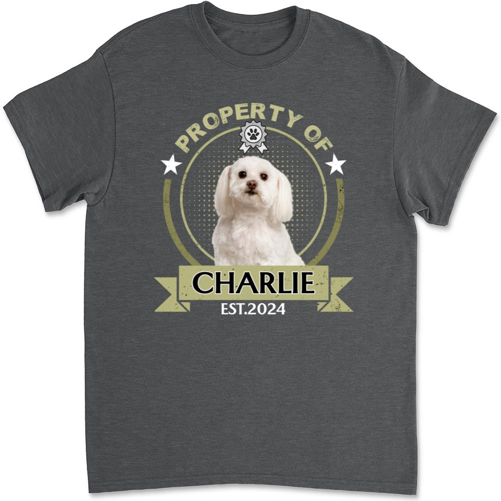 Personalized Custom Unisex Property Of Human Dogs Photo T-Shirt - Perfect Gift for Pet Lovers