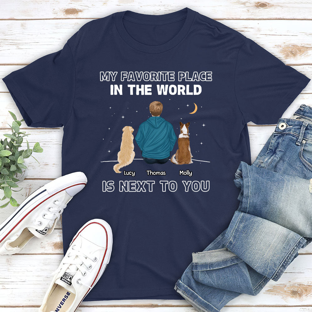 My Favorite Place - Personalized Custom Unisex Heavy Cotton T-shirt for Pet Lovers