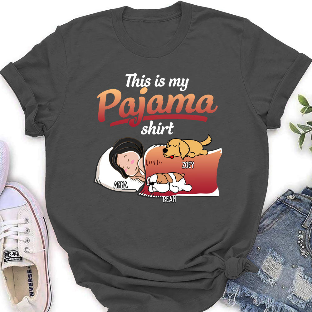 Customizable Holiday Pawjama with Dog Personalized Women's T-shirt - Ideal Gift for Pet Lovers