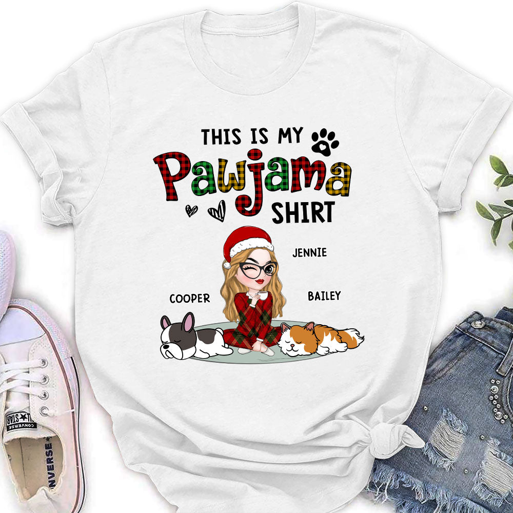 Pawjama Shirt Ver Pet - Personalized Custom Women's Fashionable T-Shirt for Pet Lovers