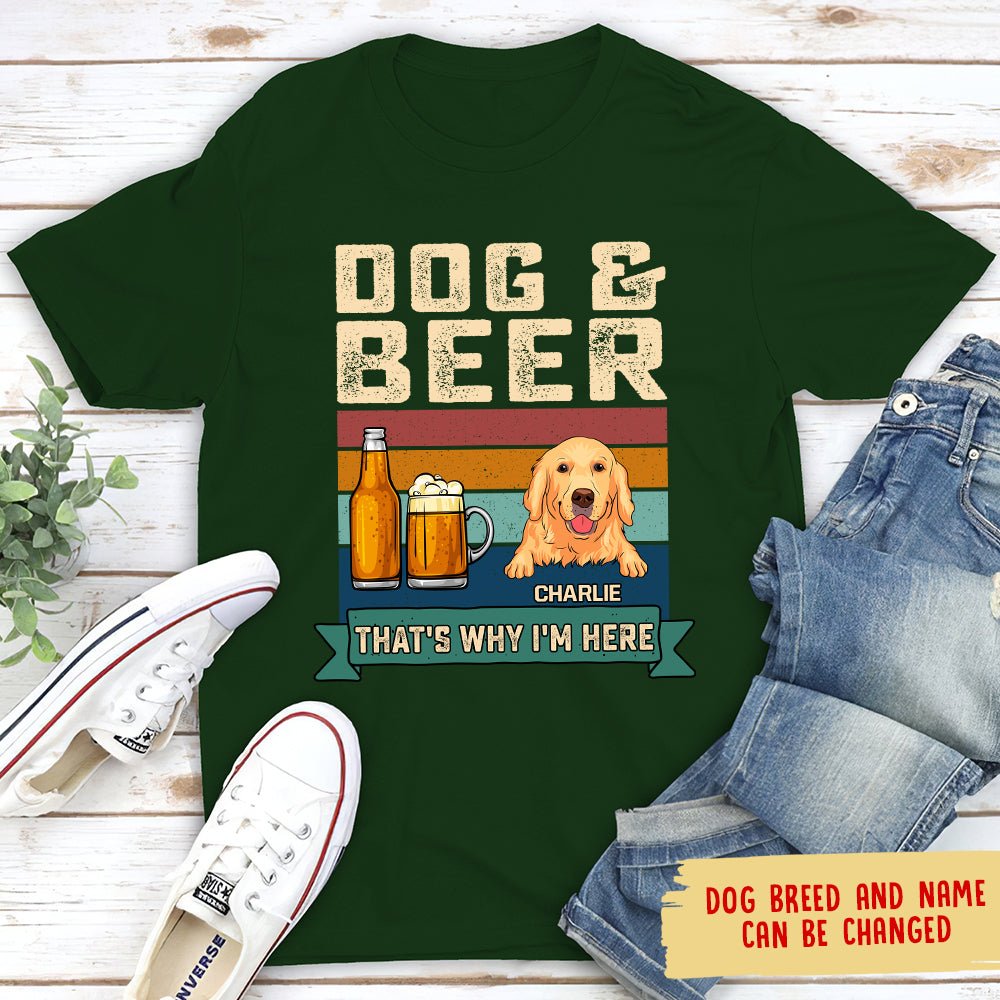 Customizable Unisex Dog And Beer Personalized T-shirt - Ideal for Pet Lovers