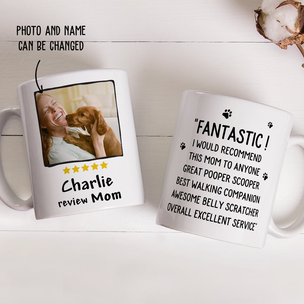 Dog - Reviewed Mom Personalized Custom Photo High - Quality Ceramic Coffee Mug for Pet Lovers