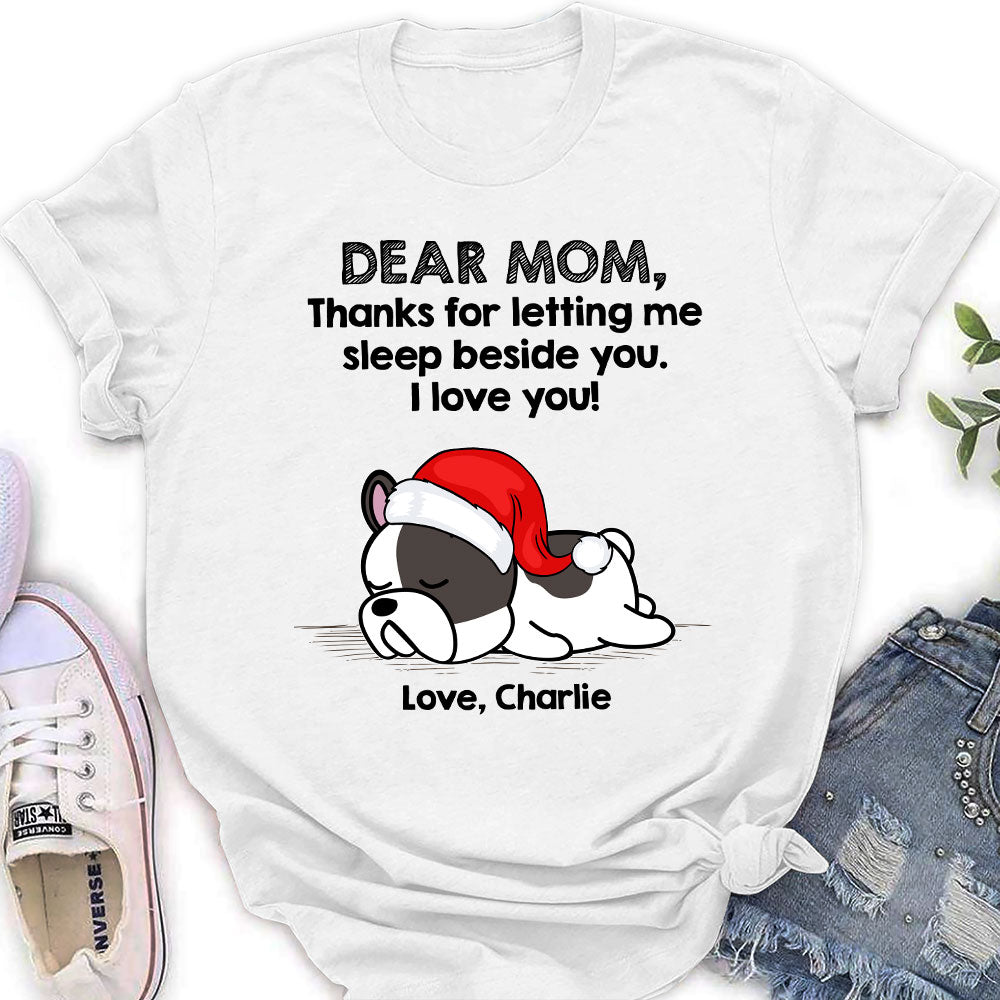 Personalized Custom Women's Sleep Beside Pet T-shirt - Perfect Gift for Pet Lovers