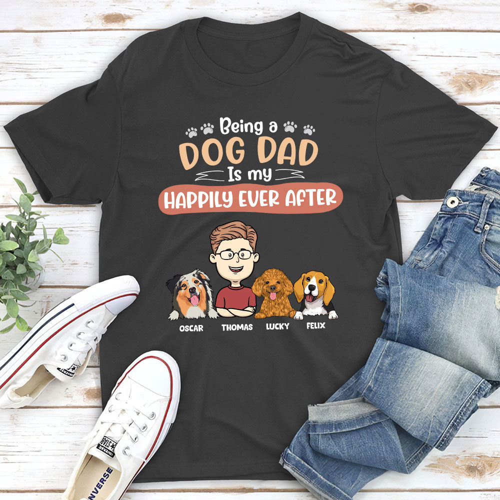Happy To Be A Dog Mom - Personalized Custom Unisex 5.3 oz T-shirt for Pet Lovers
