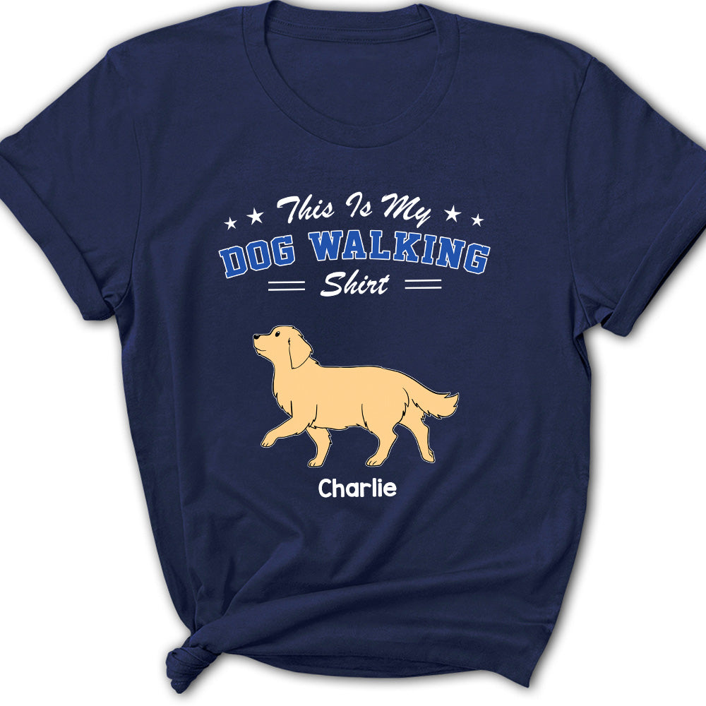 Personalized Custom Women's Dog Walking T-shirt - Ideal Gift for Pet Lovers