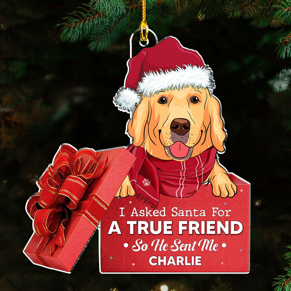 A True Friend - Exquisite Personalized Custom Acrylic Christmas Ornament with 4' Diameter