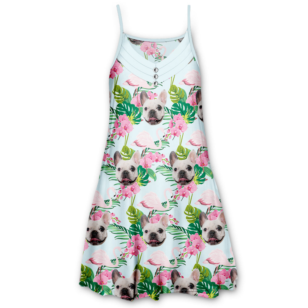 French Bulldog Face Cut Out Stylish Strap Dress - Ideal for Pet Lovers & Fashion Enthusiasts