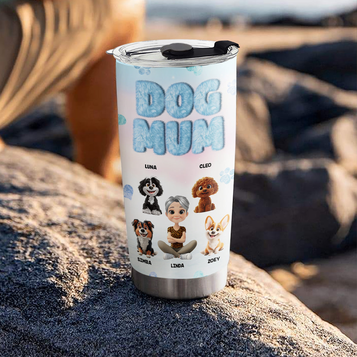 Fluffy Dog Mom - Exquisite Personalized Custom Tumbler for All Occasions