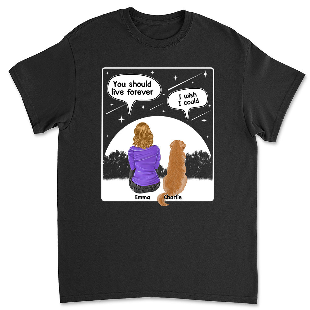 Live Forever - Personalized Custom Unisex 5.3 oz Heavy Cotton T-shirt for Pet Lovers