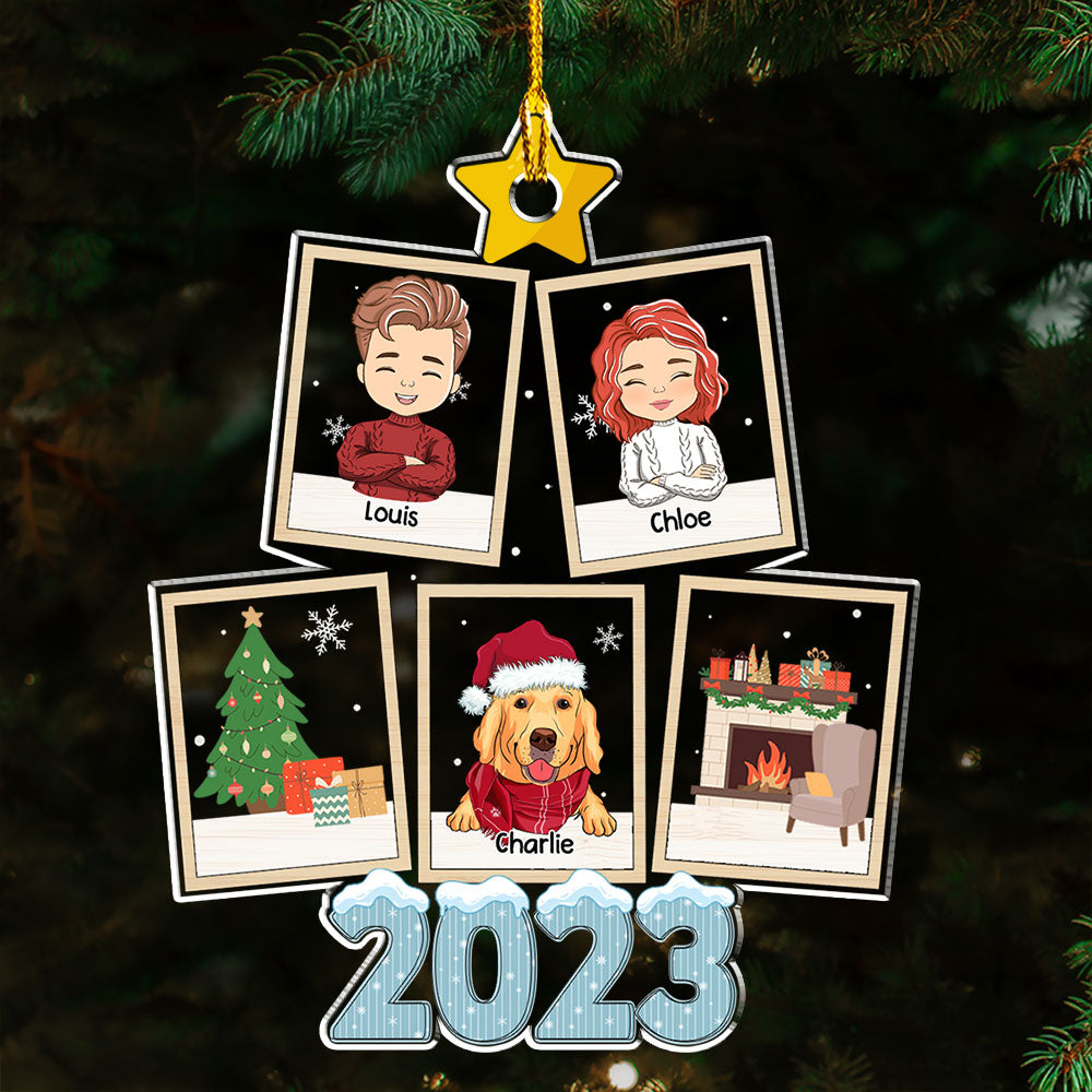 Customizable Personalized Christmas Pine Tree Acrylic Ornament